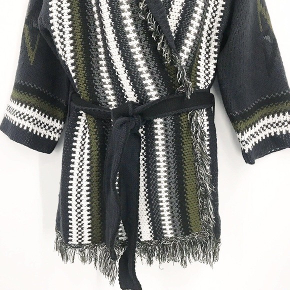 ANTHROPOLOGIE JOHN + JENN Fringed Tapestry Cardigan - Size Medium - Picture 6 of 8